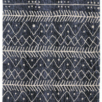 2' X 3' Blue And Ivory Striped Stain Resistant Area Rug
