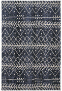 2' X 3' Blue And Ivory Striped Stain Resistant Area Rug