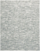 3' X 5' Gray Green And Ivory Striped Distressed Stain Resistant Area Rug