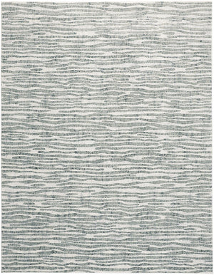 3' X 5' Gray Green And Ivory Striped Distressed Stain Resistant Area Rug