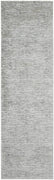 10' Gray Green And Ivory Striped Distressed Stain Resistant Runner Rug