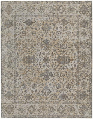 4' X 6' Ivory Tan And Gray Power Loom Area Rug