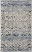 8' X 10' Blue And Ivory Power Loom Distressed Area Rug