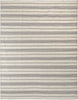 2' X 3' Gray And Ivory Striped Dhurrie Hand Woven Stain Resistant Area Rug