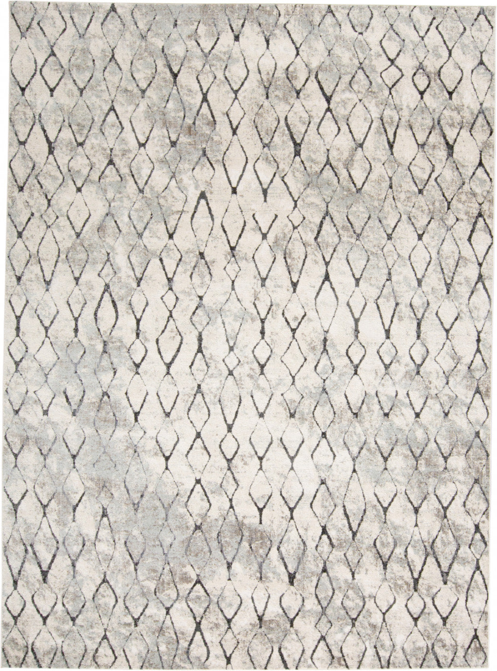 2' X 3' Ivory Gray And Taupe Abstract Stain Resistant Area Rug