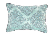 14" X 20" Mint Blue And Gray 100% Cotton Abstract Zippered Pillow
