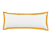 14" X 36" White And Golden Yellow 100% Cotton Geometric Zippered Pillow