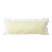 14" X 36" Light Yellow And White 100% Cotton Geometric Zippered Pillow