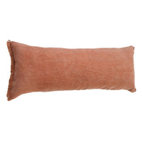 14" X 36" Adobe Orange 100% Cotton Zippered Pillow