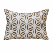 14" X 20" Gray And Copper 100% Cotton Geometric Zippered Pillow