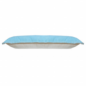 14" X 36" Bright Blue 100% Cotton Zippered Pillow