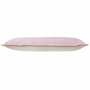 14" X 36" Light Pink 100% Cotton Zippered Pillow