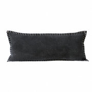 14" X 36" Jet Black 100% Cotton Zippered Pillow