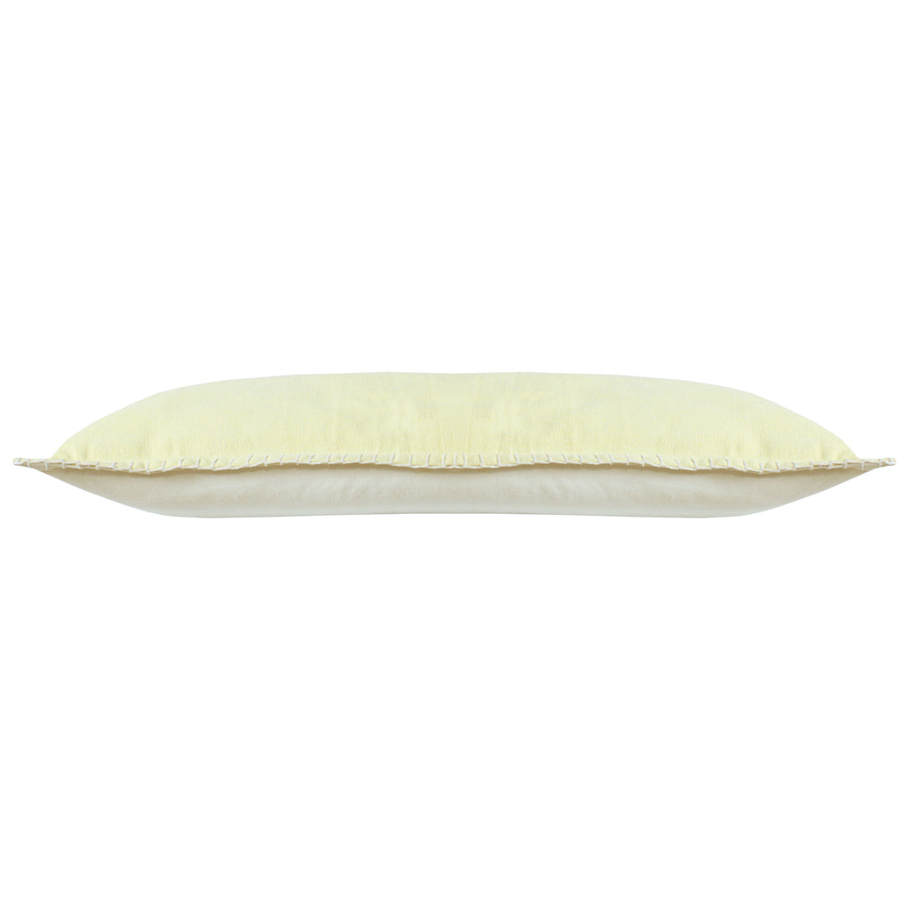 14" X 36" Light Yellow 100% Cotton Zippered Pillow