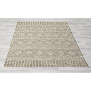 8' X 10' Gray Striped Handmade Indoor Outdoor Area Rug