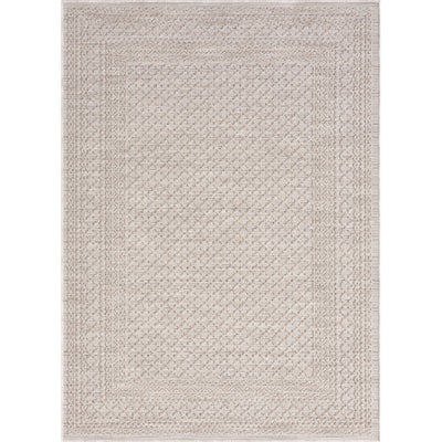 8' X 9' Ivory Geometric Indoor Outdoor Area Rug