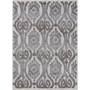 8' X 9' Blue And Gray Damask Indoor Outdoor Area Rug