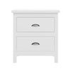 20" White Two Drawer Nightstand With Solid Wood Top