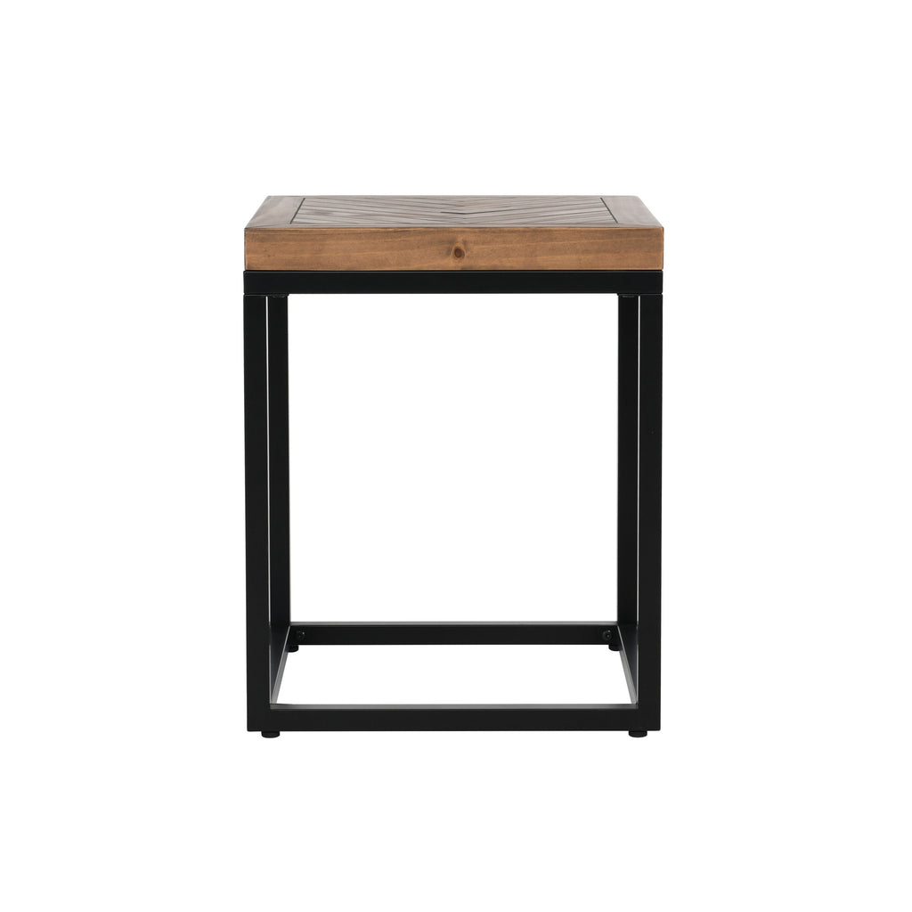 Does Not Apply 22" Black And Brown Solid Wood End Table With Does Not Apply And Does Not Apply