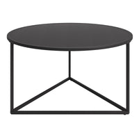 33" Black Steel Round Coffee Table