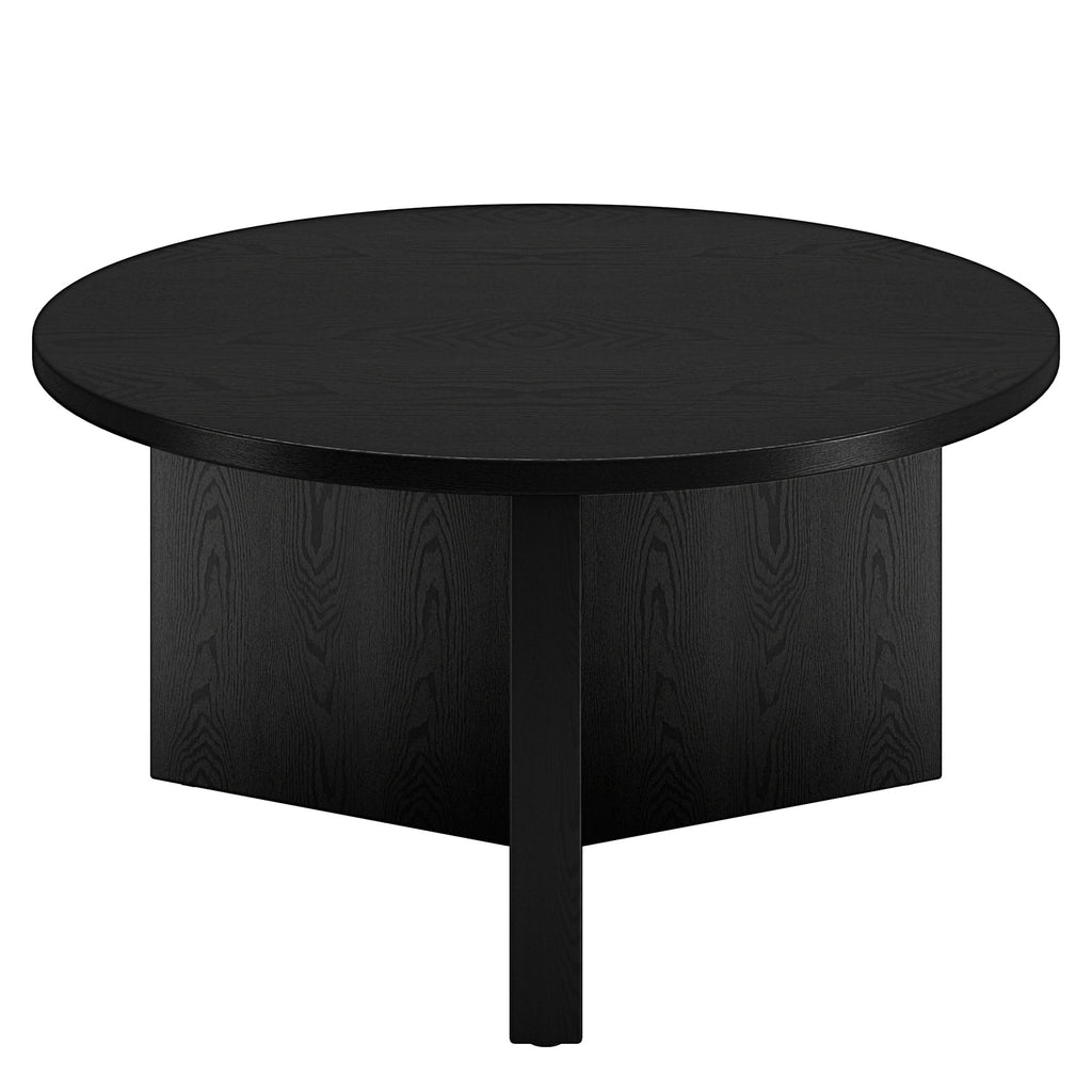 32" Black Grain Round Coffee Table