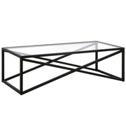 54" Black Glass Rectangular Coffee Table