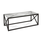 46" Black Glass Rectangular Coffee Table