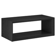 48" Black Manufactured Wood Rectangular Coffee Table With Shelf