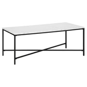 48" Black And White Manufactured Wood Rectangular Coffee Table