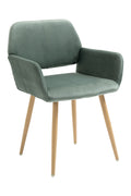 Green Upholstered Velvet Open Back Dining Chair