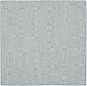 5' Blue Square Geometric Power Loom Area Rug