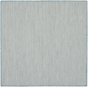 5' Blue Square Geometric Power Loom Area Rug