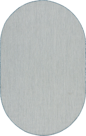 5' X 8' Blue Geometric Power Loom Area Rug