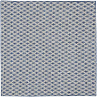 5' Bone Square Geometric Power Loom Area Rug