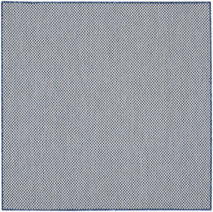 5' Bone Square Geometric Power Loom Area Rug