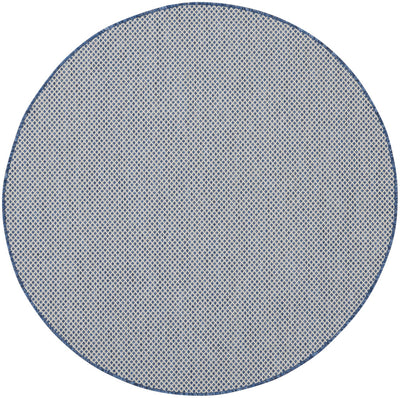 5' Bone Round Geometric Power Loom Area Rug