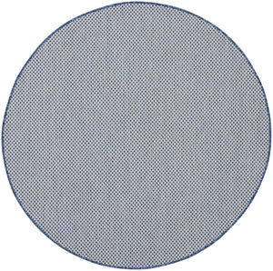 5' Bone Round Geometric Power Loom Area Rug