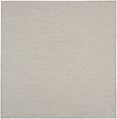 8' Silver Square Geometric Power Loom Area Rug