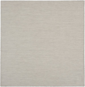 8' Silver Square Geometric Power Loom Area Rug