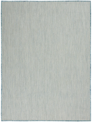 5' X 7' Aqua Geometric Power Loom Area Rug