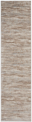 18' Brown Abstract Power Loom Runner Rug