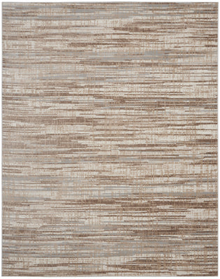 7' X 10' Brown Abstract Power Loom Area Rug