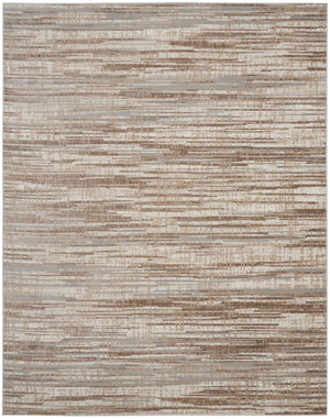 7' X 10' Brown Abstract Power Loom Area Rug