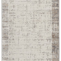 12' Gray Abstract Power Loom Runner Rug