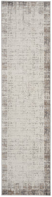 12' Gray Abstract Power Loom Runner Rug