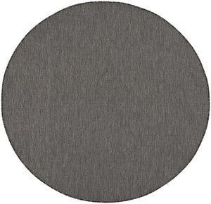 6' Charcoal Round Power Loom Area Rug