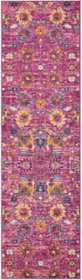 10' Pink Floral Power Loom Runner Rug