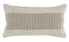 14" X 26" Ivory Linen, Jute Striped Zippered Pillow