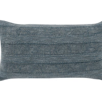 14" X 26" Blue Linen Zippered Pillow