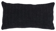 14" X 26" Black Linen Zippered Pillow